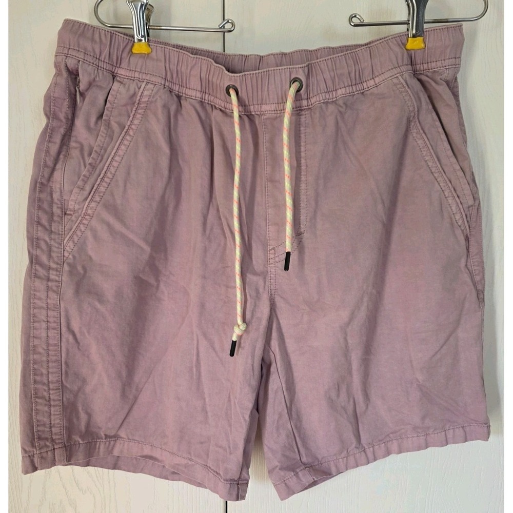 Unionbay Mens Stretch Twill Shorts Mauve Purple Elastic Waist Drawstring Large